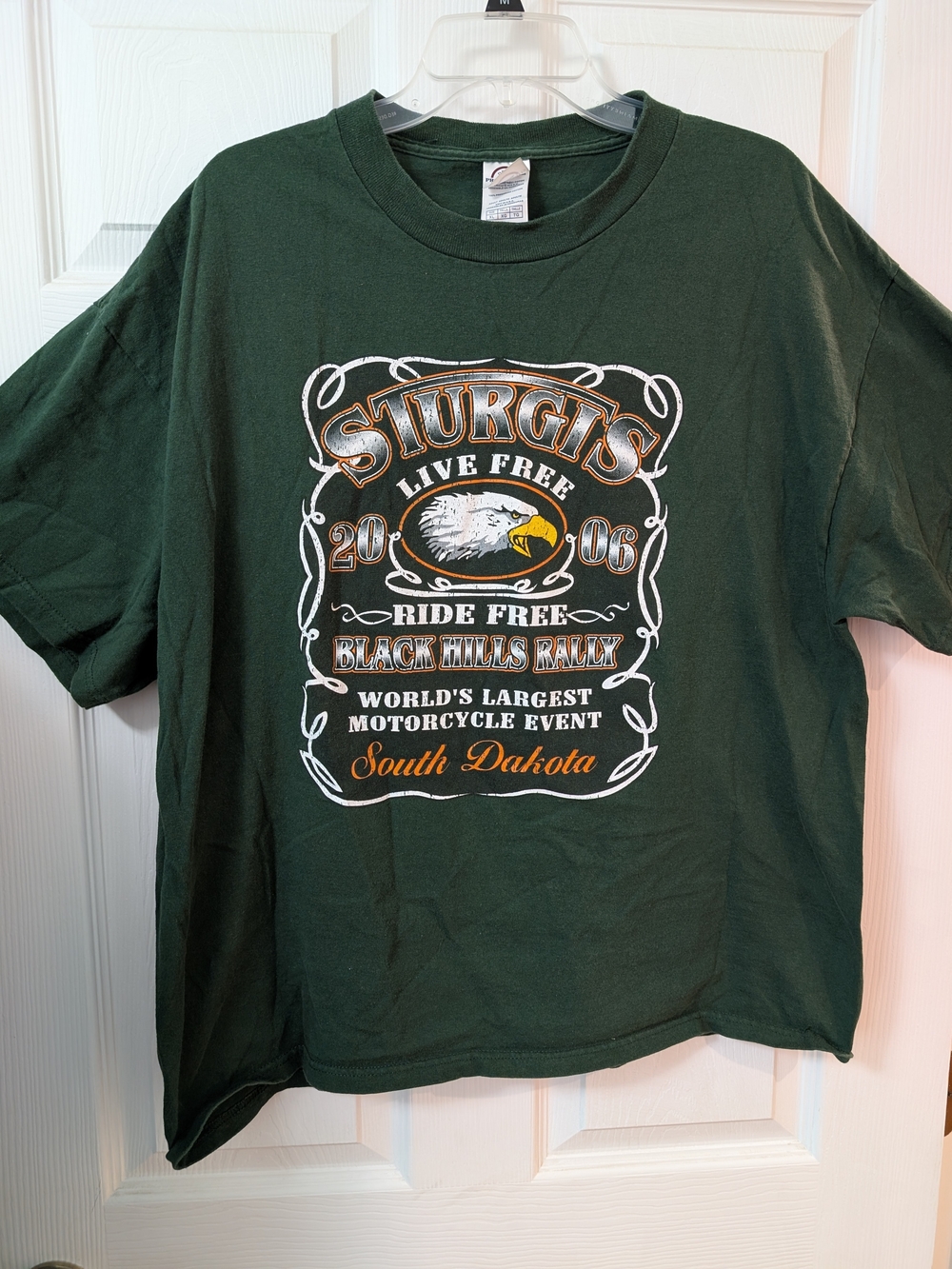 Delta Dark Green Sturgis Live Free Graphic Tee with Eagle